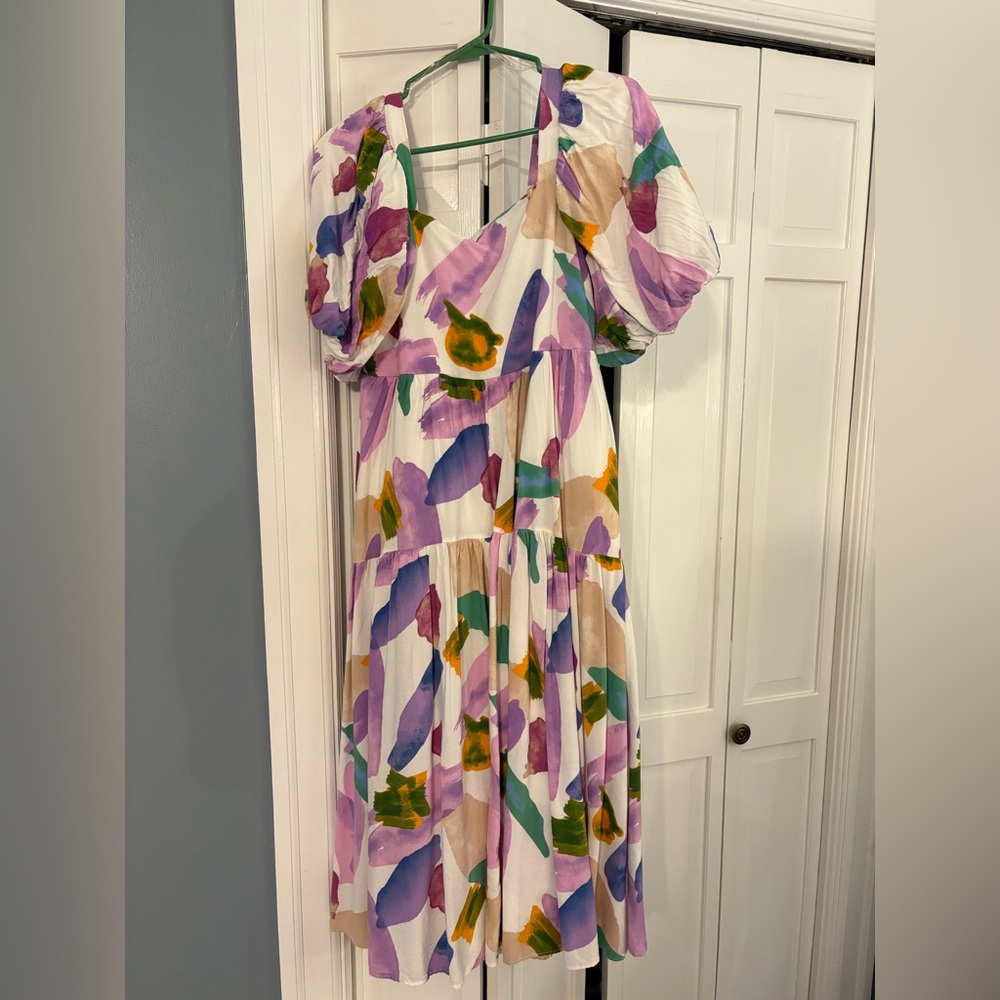 Entro Colorful Abstract Print Dress